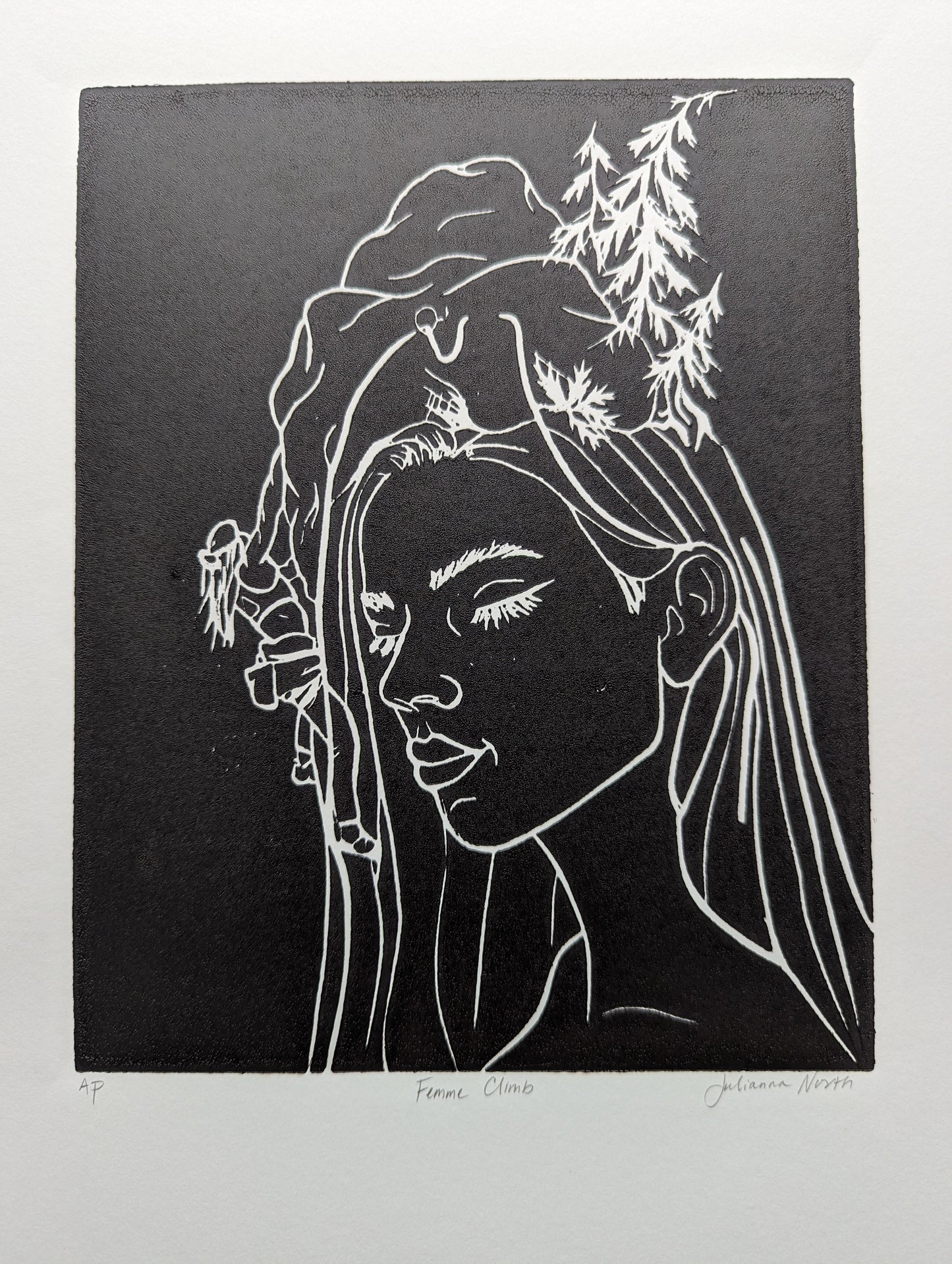 Lino Print | Femme Climb