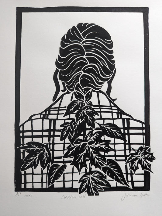 Lino Print | ceaseless fall