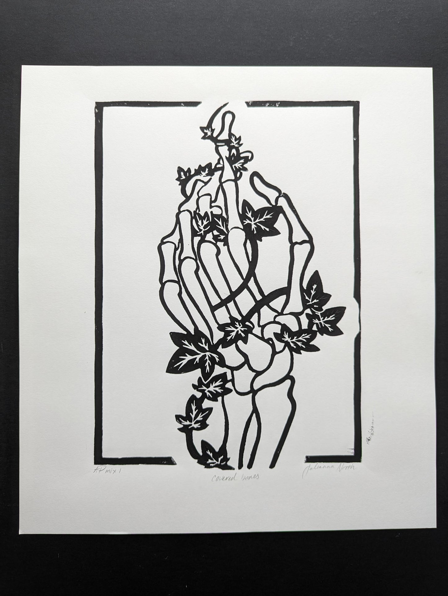 Lino Print | covered bones